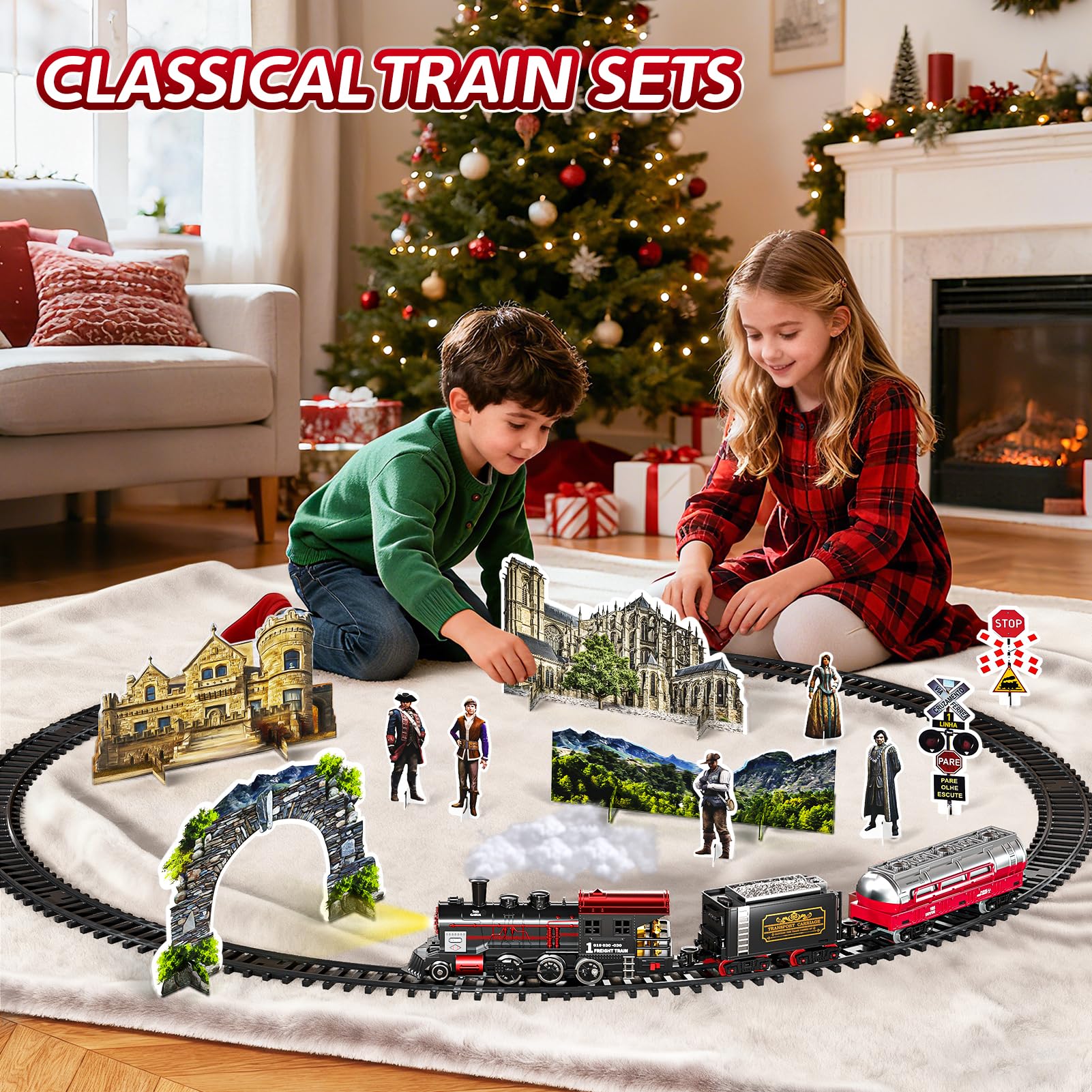 Garbo Star Christmas Train curved track set invites varied layouts and smooth curves