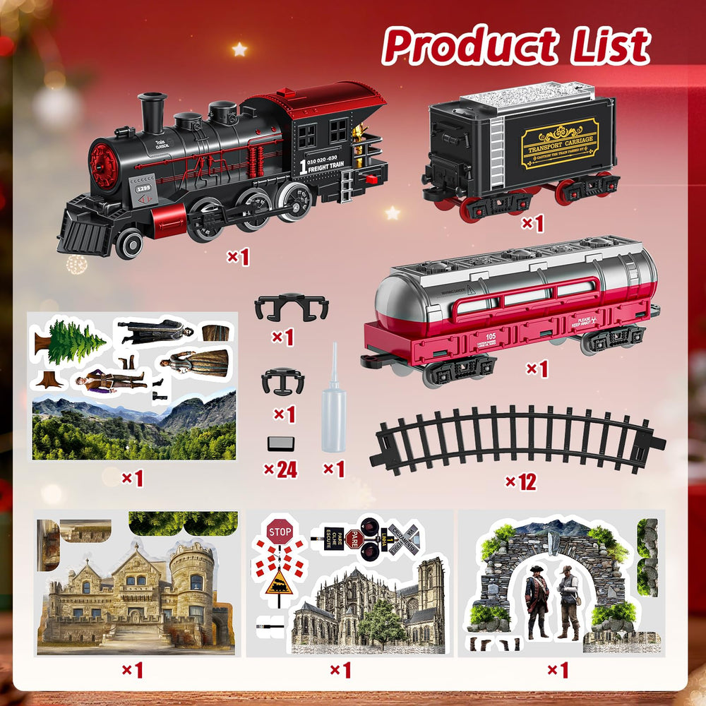 Garbo Star Christmas Train lights illuminate the track for cozy tree-side adventures