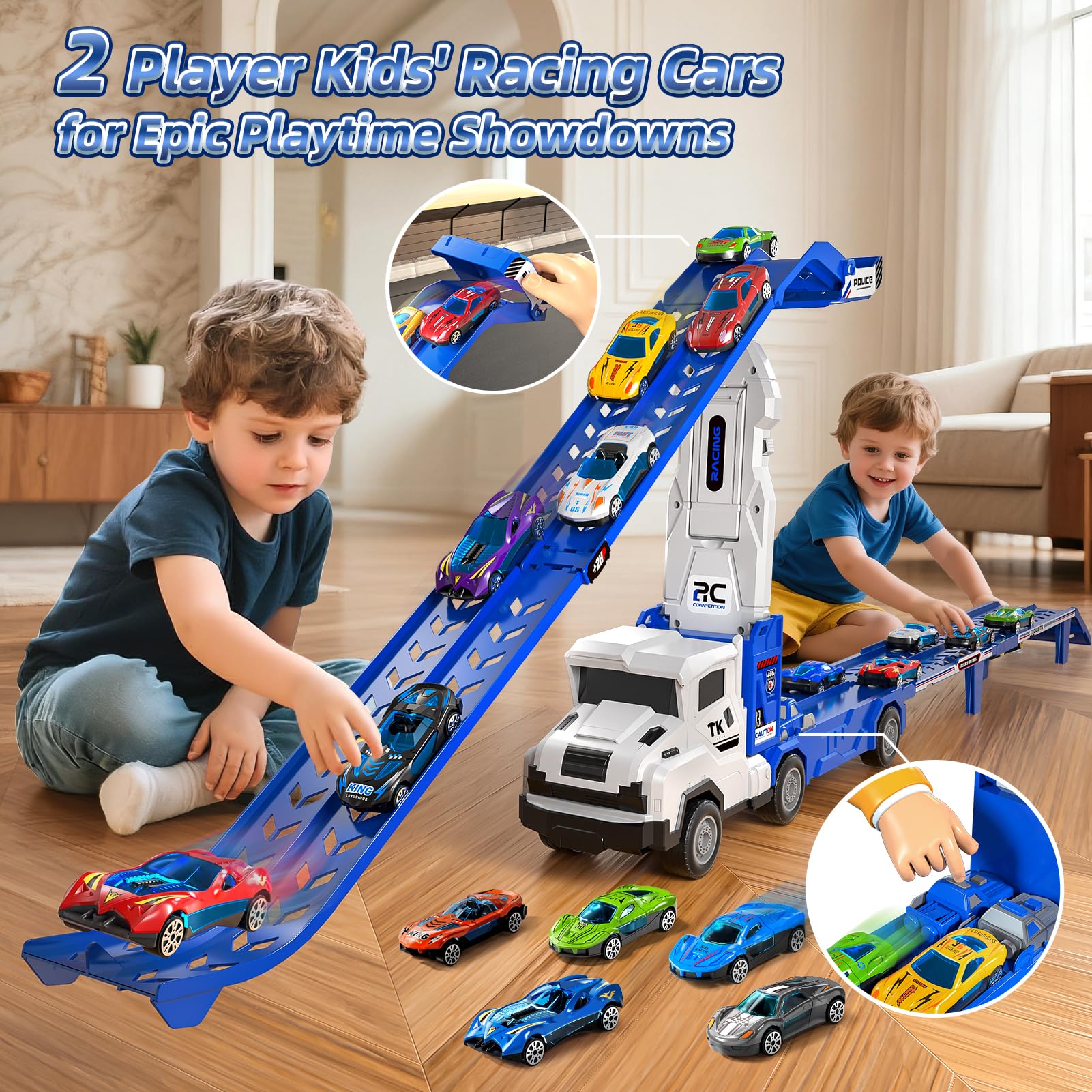 Garbo Star fold-down loading ramp enables realistic loading and unloading play