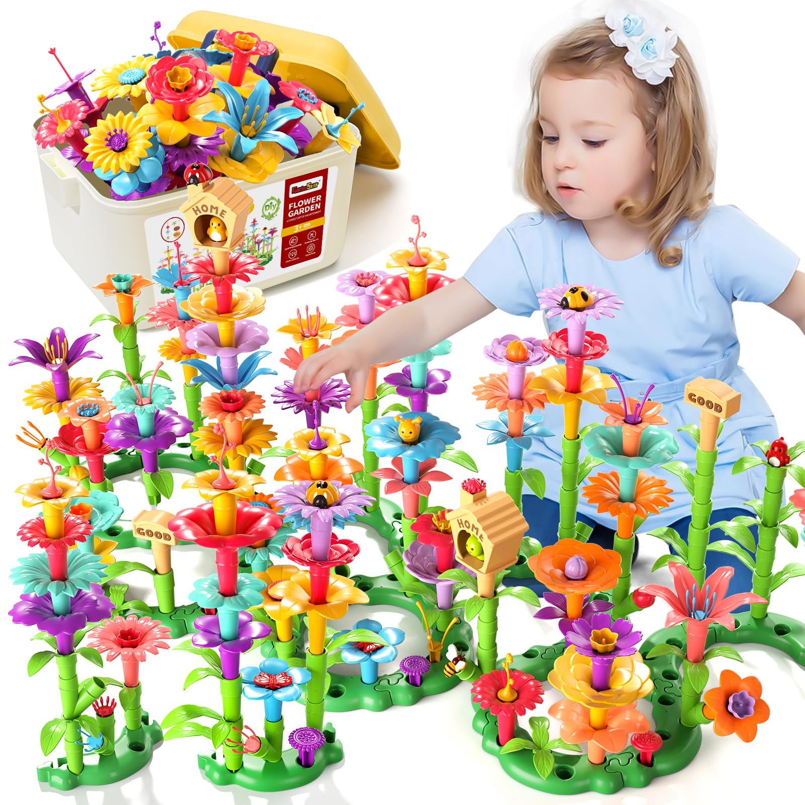 Garbo Star garden decorative display ideas with completed flower scenes.