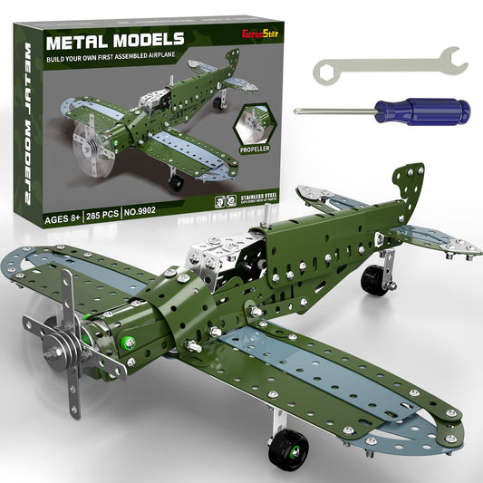 Garbo Star STEM airplane assembly kit featuring metal parts for hands-on learning.