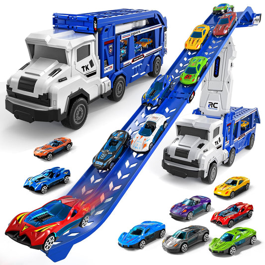 Garbo Star transport truck toy set with dual-track design for engaging racing play