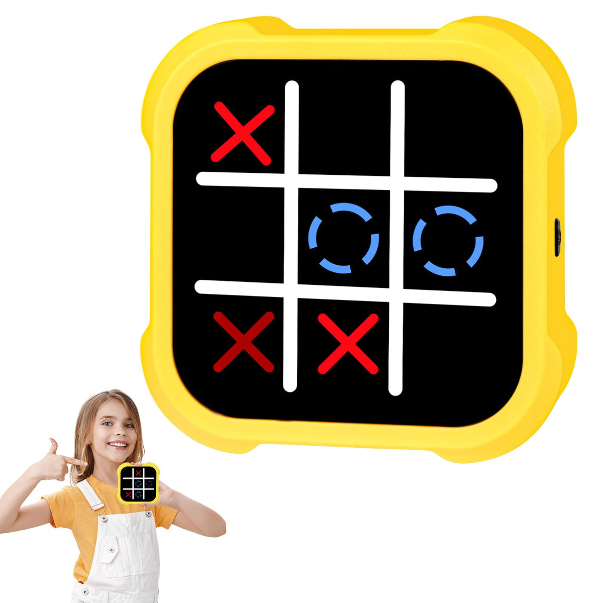 GARMEE Electronic Tic Tac Toe front view highlighting compact handheld design for on-the-go play