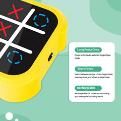 GARMEE Electronic Tic Tac Toe three-in-one-mode demonstrates versatile gameplay options for family fun