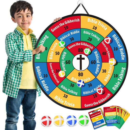 Garybank Faith Darts dartboard closeup for engaging bible trivia play