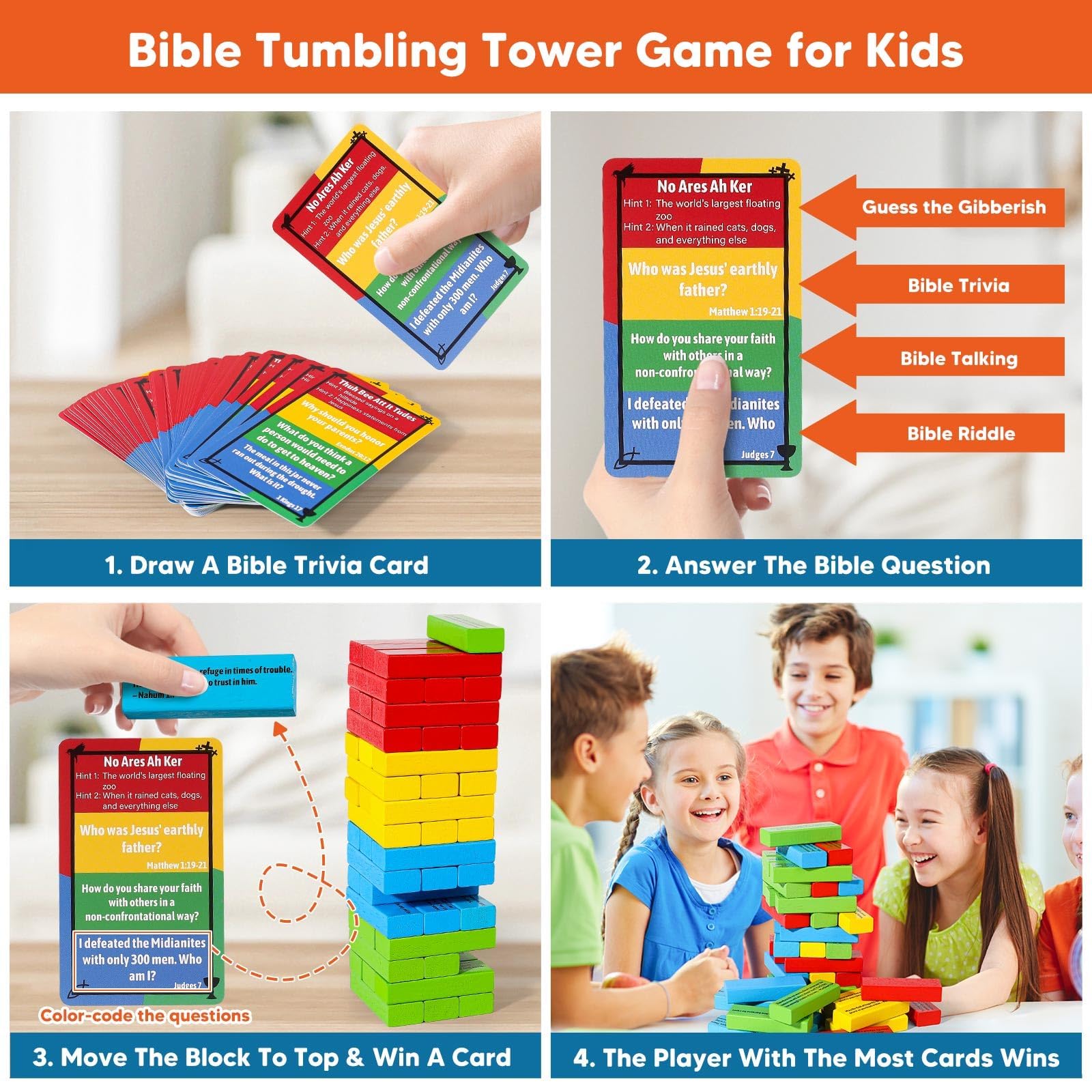 Garybank Faith Tower cards quiz showcases 260+ questions for engaging Bible learning