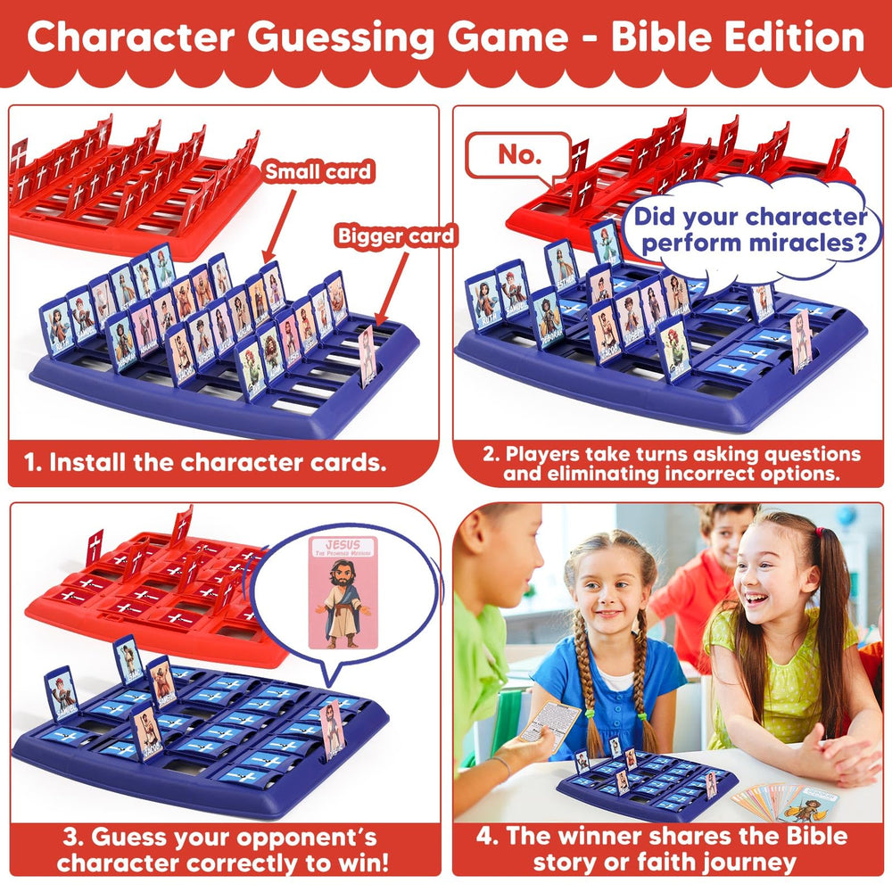 Garybank Guess Bible Characters Life Story Cards pair with figures to spark tales.