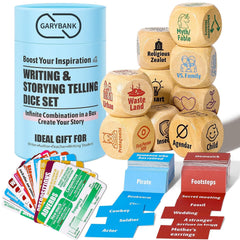 Garybank Inspiration Dice cover prompts storytelling for classroom use