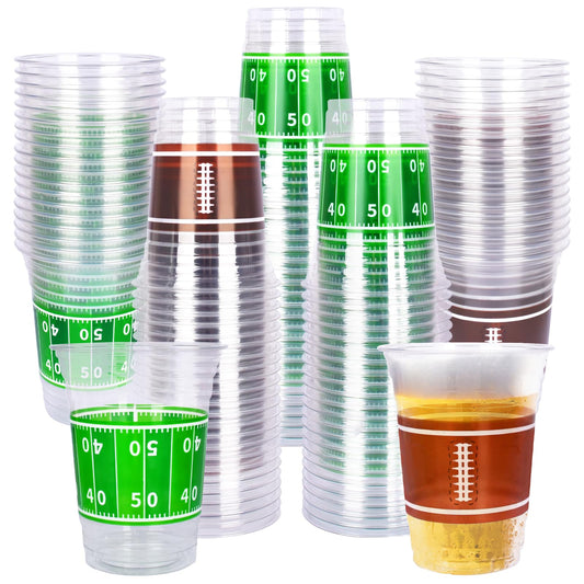Gatherfun 16oz football cups pack front with bold game-day design for gatherings