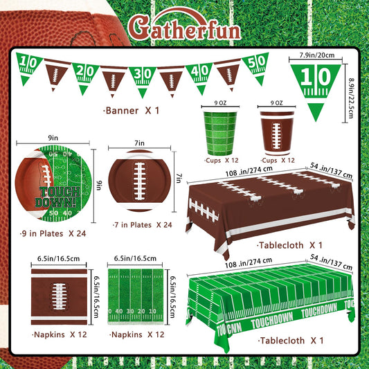 Gatherfun football dessert plates 7-inch ideal for treats and theme