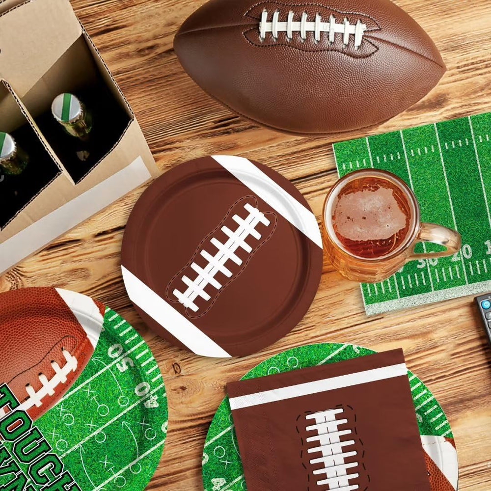 Gatherfun football pattern decor featuring field and numbers for cohesive look