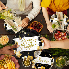 Gatherfun Happy New Year Kit table setting showing coordinated layout.