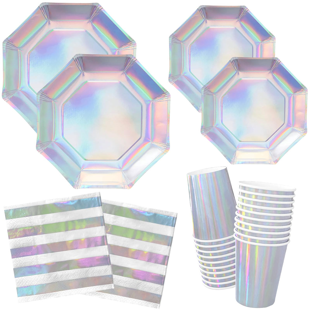 Gatherfun iridescent dinner plates add shimmering elegance to meals