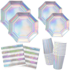 Gatherfun iridescent dinner plates add shimmering elegance to meals