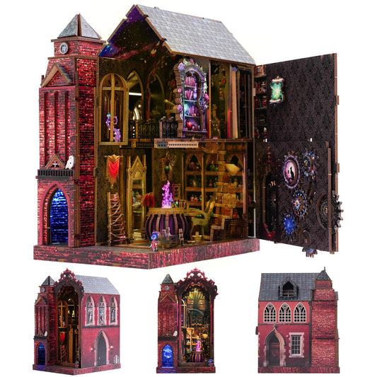 GATTLELIC Book Nook Kit Arcane Sprire packaging showcases gift-ready design for shelf decor.