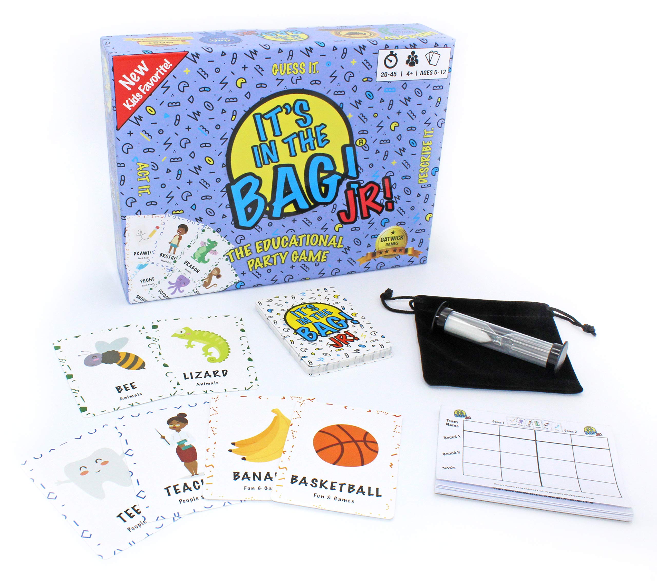 Gatwick Games It's in The Bag Jr players describe and act the card to enhance memory and teamwork.