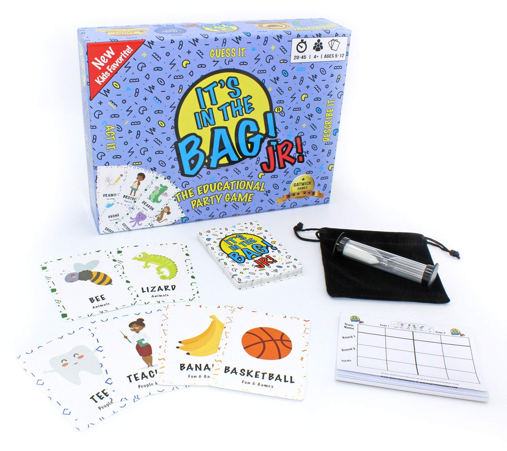 Gatwick Games It's in The Bag Jr players describe and act the card to enhance memory and teamwork.