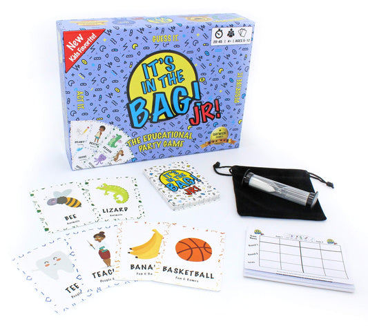 Gatwick Games It's in The Bag Jr players describe and act the card to enhance memory and teamwork.