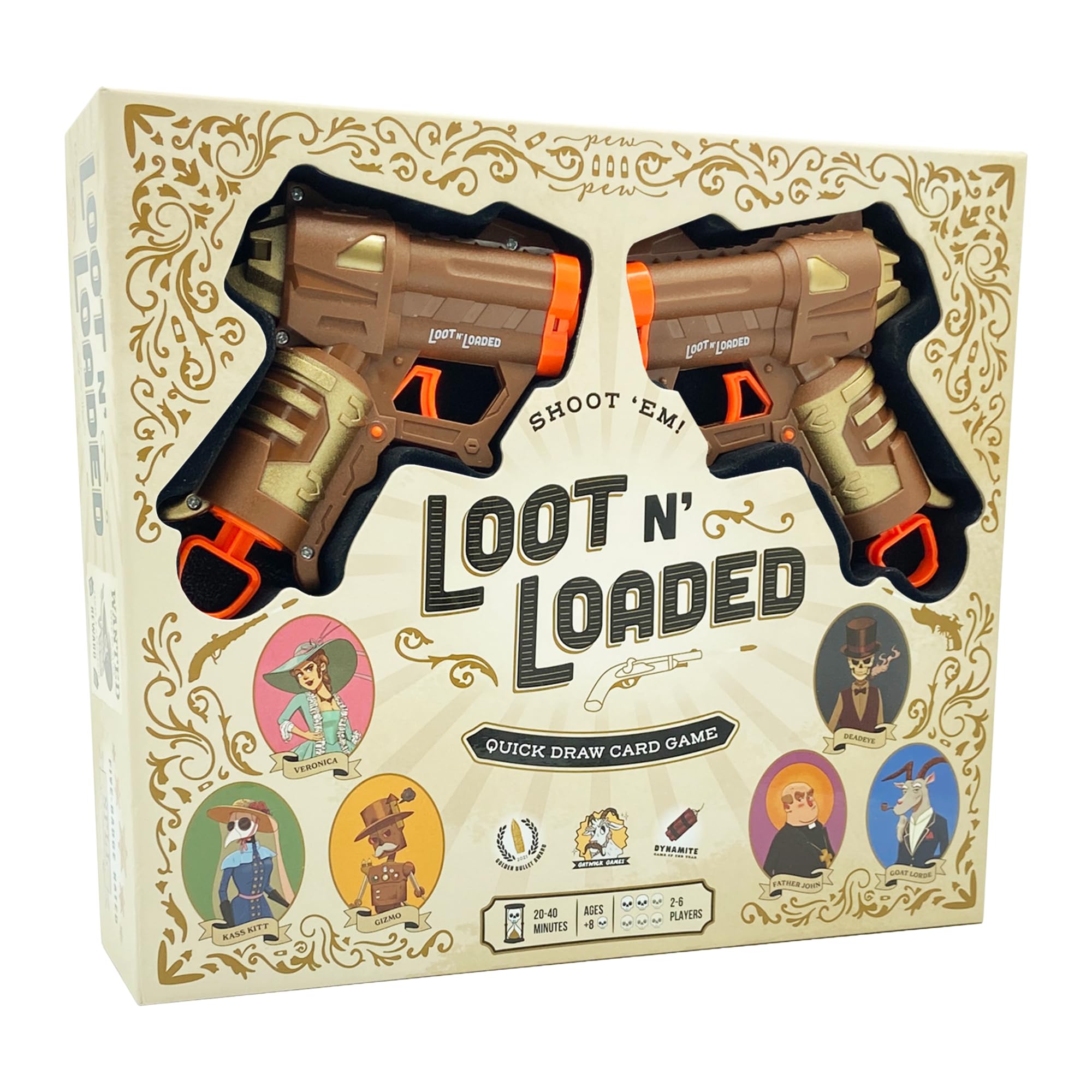 Gatwick Games Loot N' Loaded duel bottle scene for quick, family-friendly duels