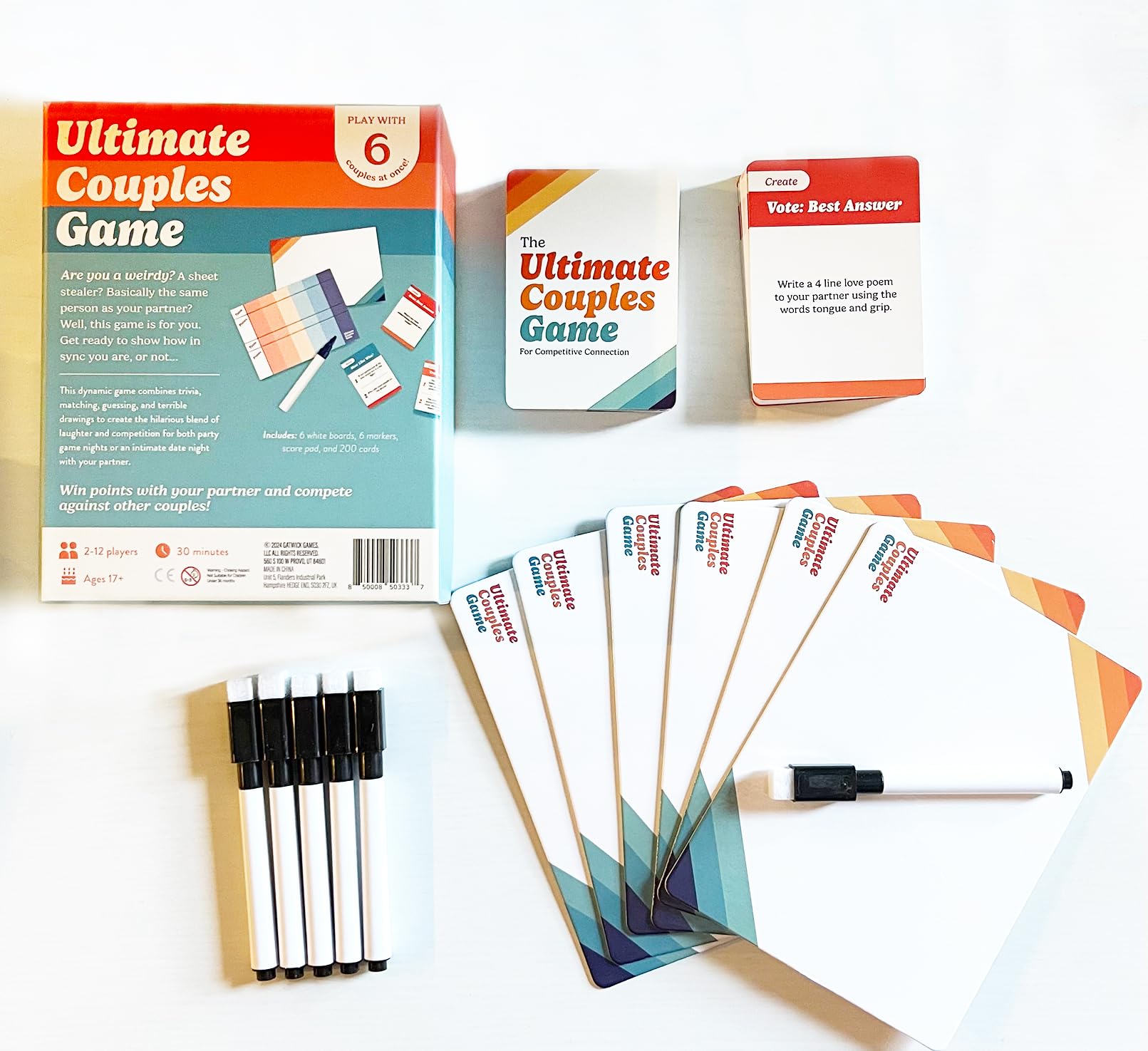 Gatwick Games Ultimate Couples Game trivia cards for lively conversation