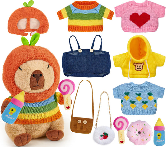 G.C 13-pcs plush toy fashion set in box for creative dress-up play.