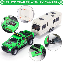 G.C 4 Pack friction powered truck offers smooth rolling play.