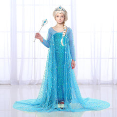G.C princess dress long cape back view highlighting the train