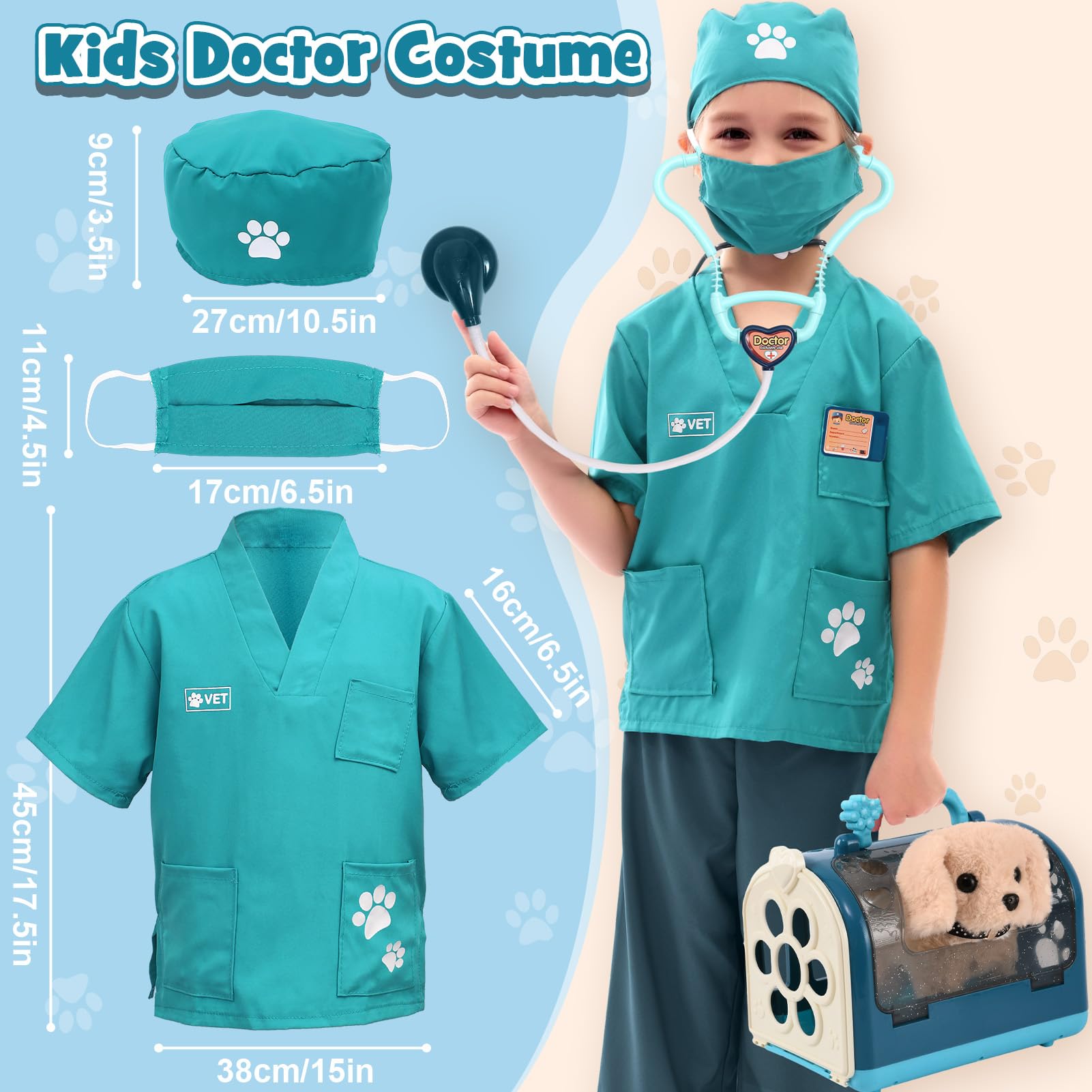 G.C portable dog carrier makes compact pretend play easy at home or on the go.