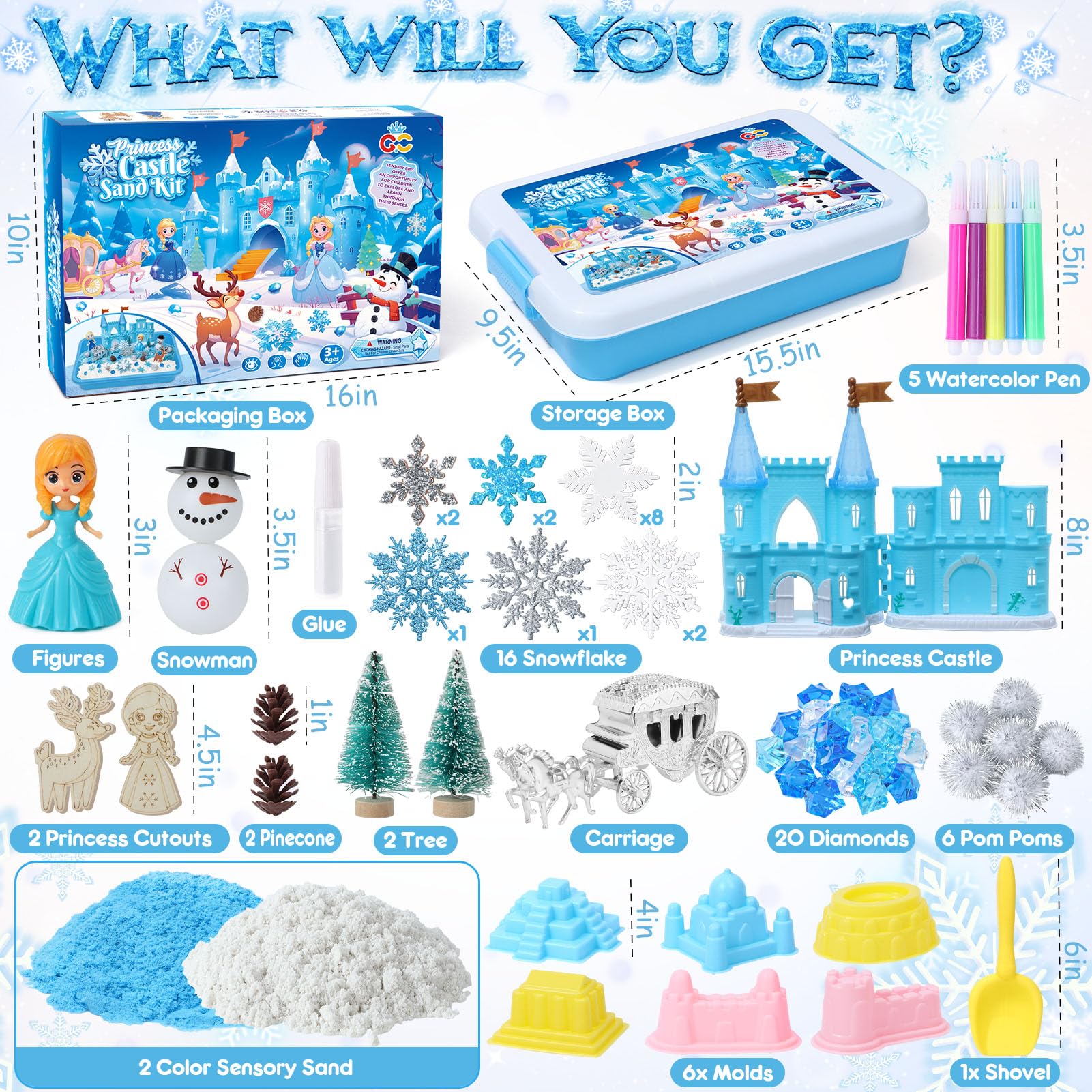G.C Sensory Bin castle molds enable imaginative construction sessions.