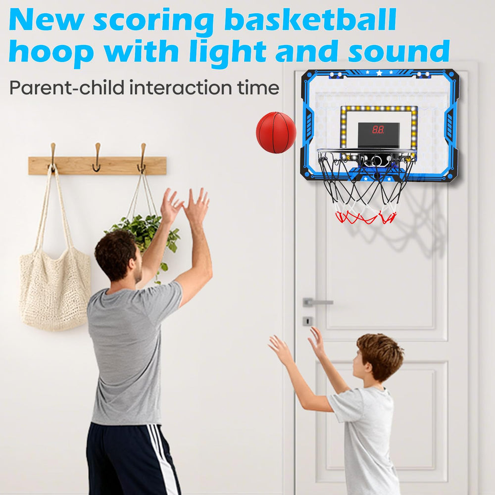 Includes four mini basketballs for shared practice and family fun