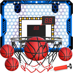 Gcobup indoor door basketball hoop with LED scoreboard for active play
