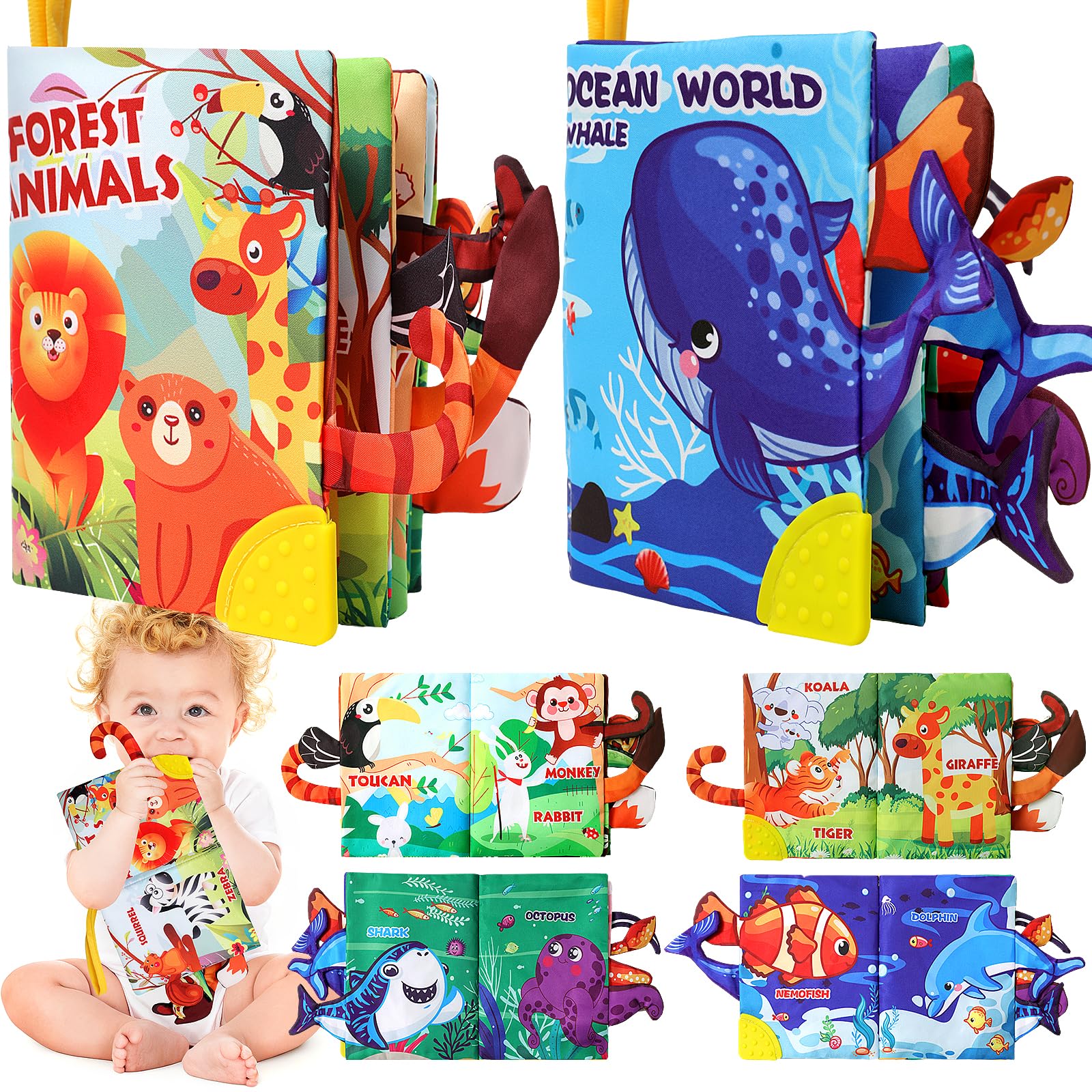 GCTZZ Baby Books - crinkle pages attract baby's attention for engaging tummy time exploration