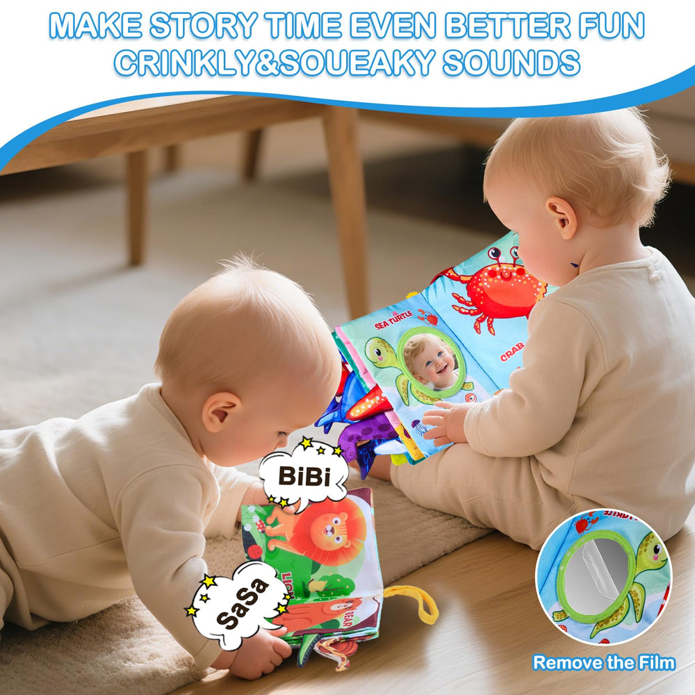 GCTZZ Baby Books during tummy time promote tactile discovery