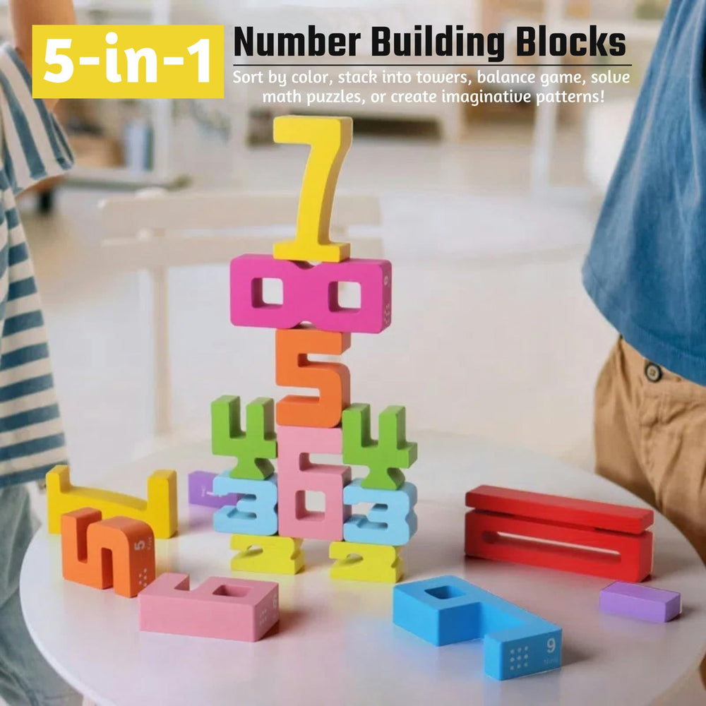 Gdaytao colorful wooden blocks ideal for Montessori-inspired math play.