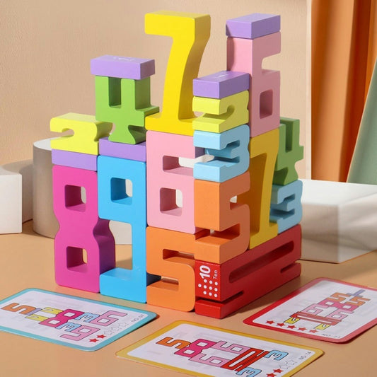 Gdaytao wooden number blocks 1-10 for counting and color recognition.