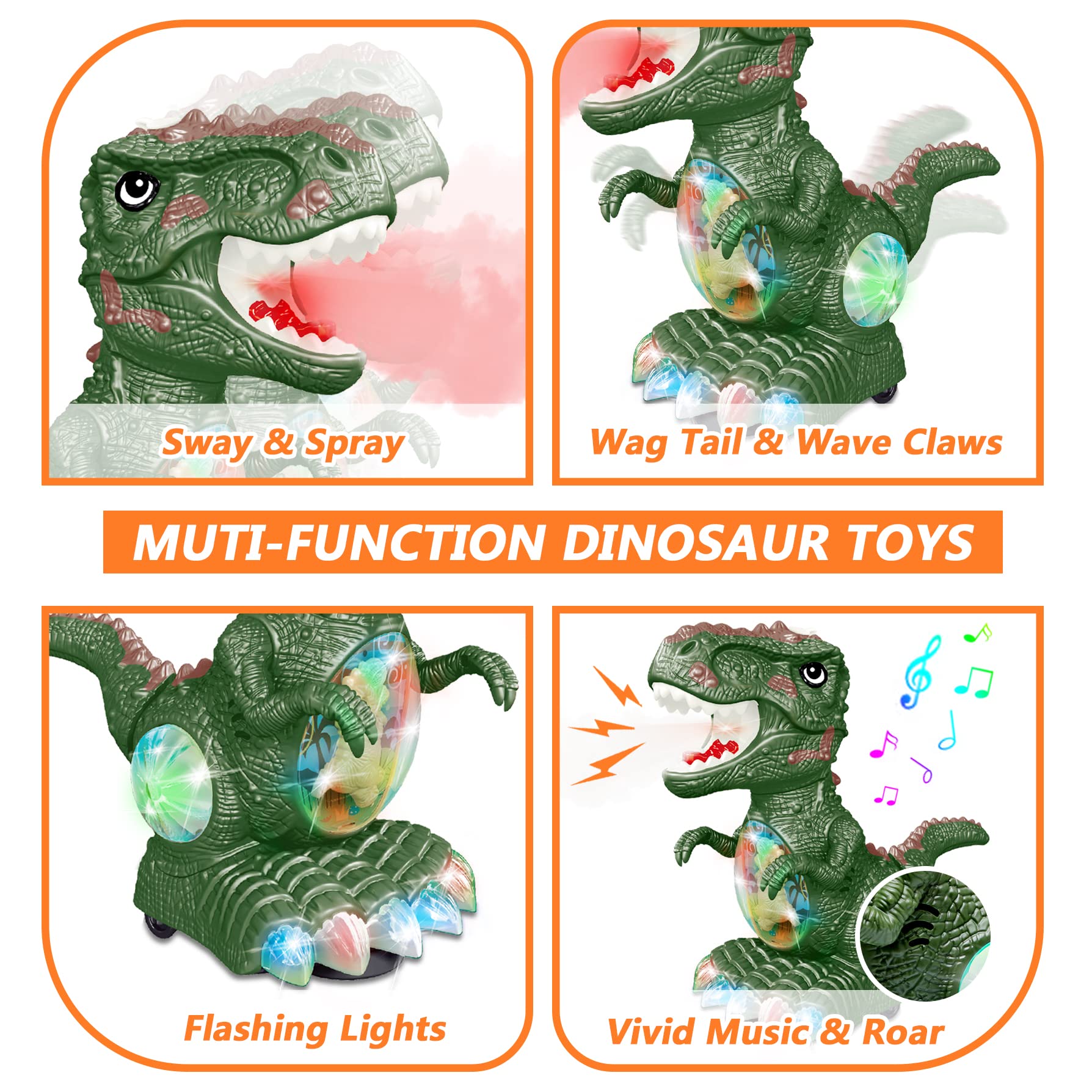 GDBAQAN dinosaur toy auto steering wheels helps navigate obstacles