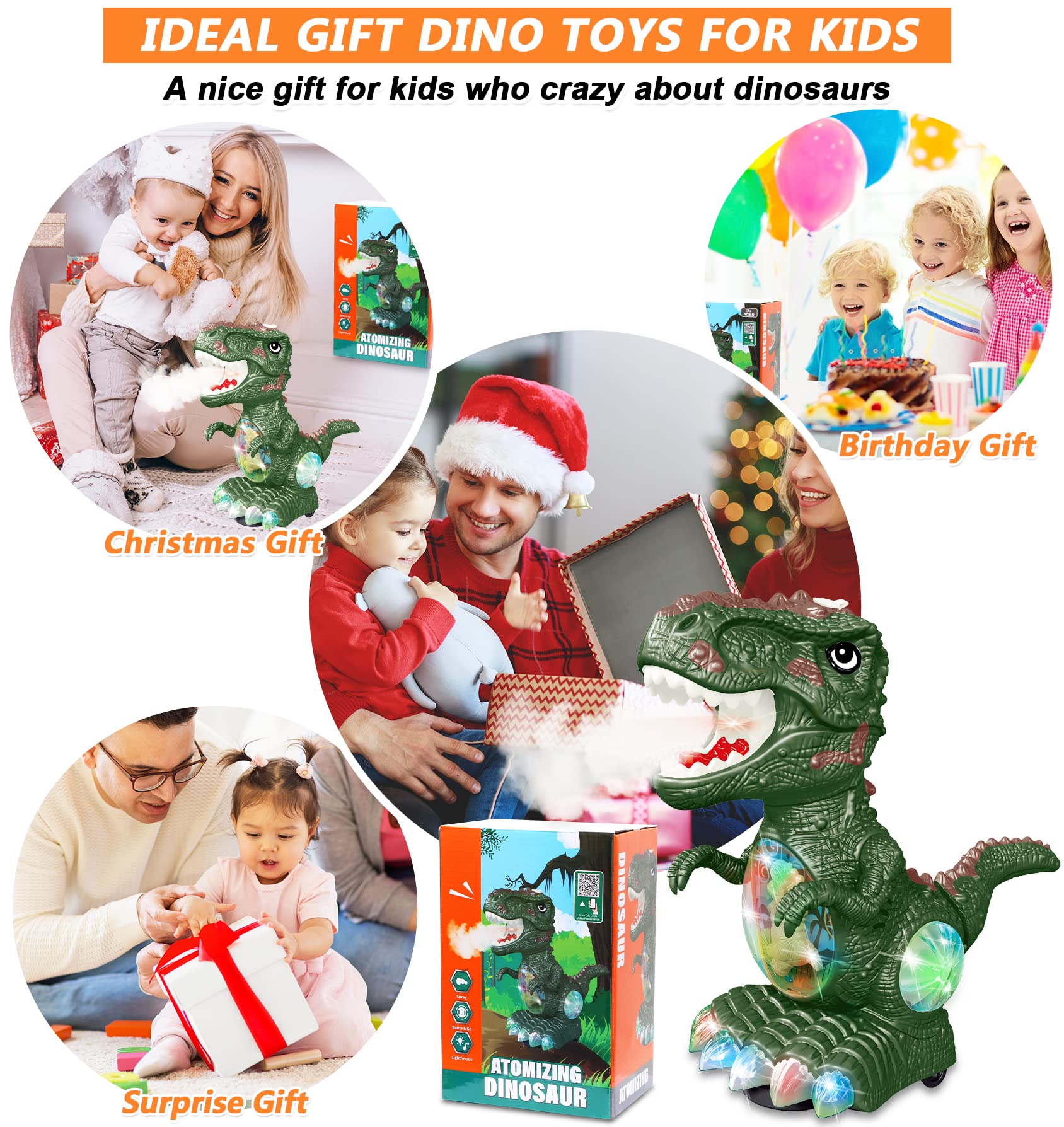 GDBAQAN dinosaur toy with detachable tail for simple setup and play