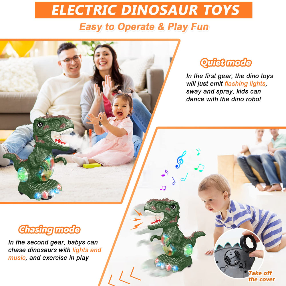 GDBAQAN dinosaur toy with LED lights and roar for engaging playtime