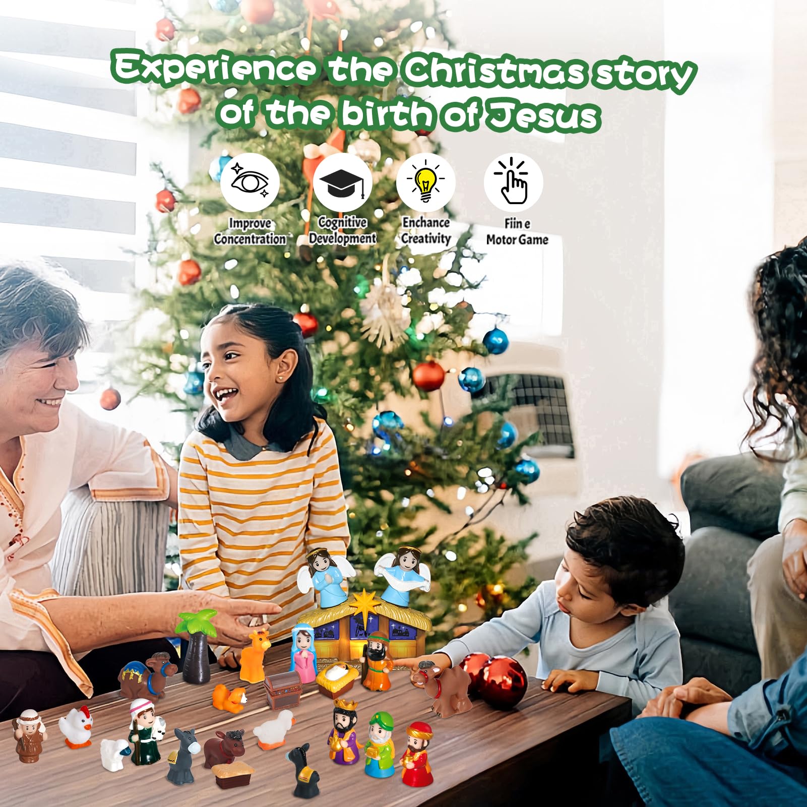 GDGZT nativity animals pieces to enrich nativity display and playtime