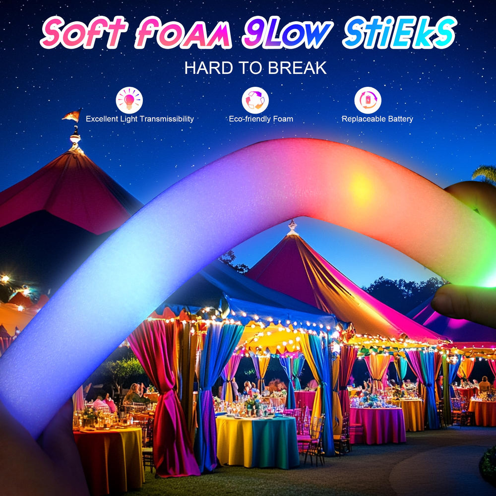 GDHZWTMY foam glow wands deliver safe, bendable fun for kids at parties.