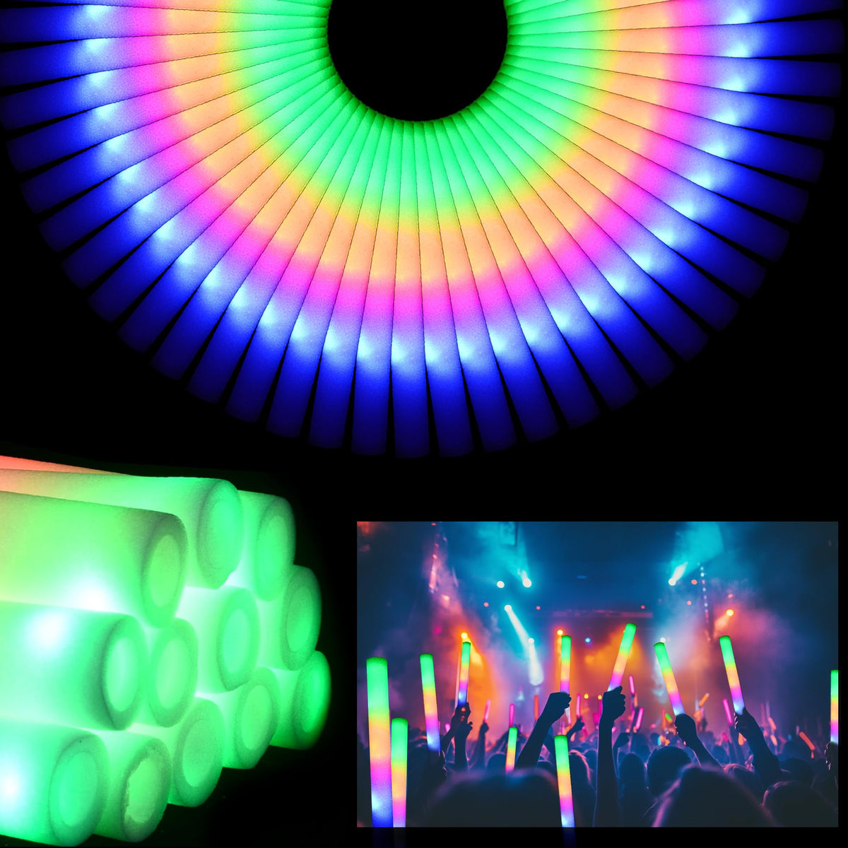 GDHZWTMY glow sticks bulk in action for vibrant party ambiance.