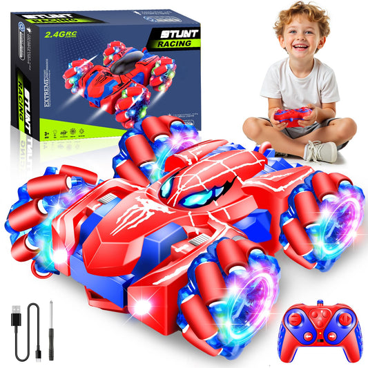 GDRic Spider RC car front view with LED lights for indoor fun.
