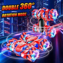 GDRic Spider RC car with flashing LED headlights for night races.