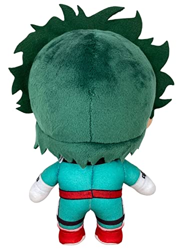 GE Animation Izuku Midoriya plush close-up on stitching and embroidery for durable display.