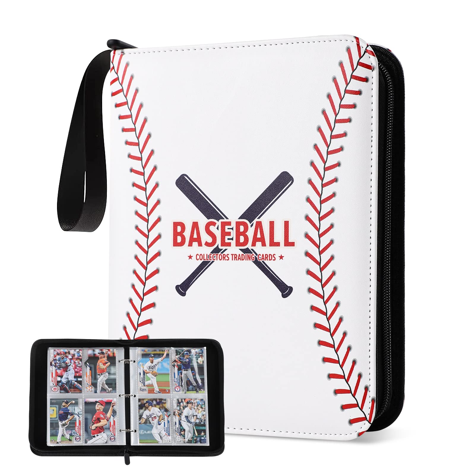 GEAGMAGC baseball card binder cover with durable PU leather for long-lasting use