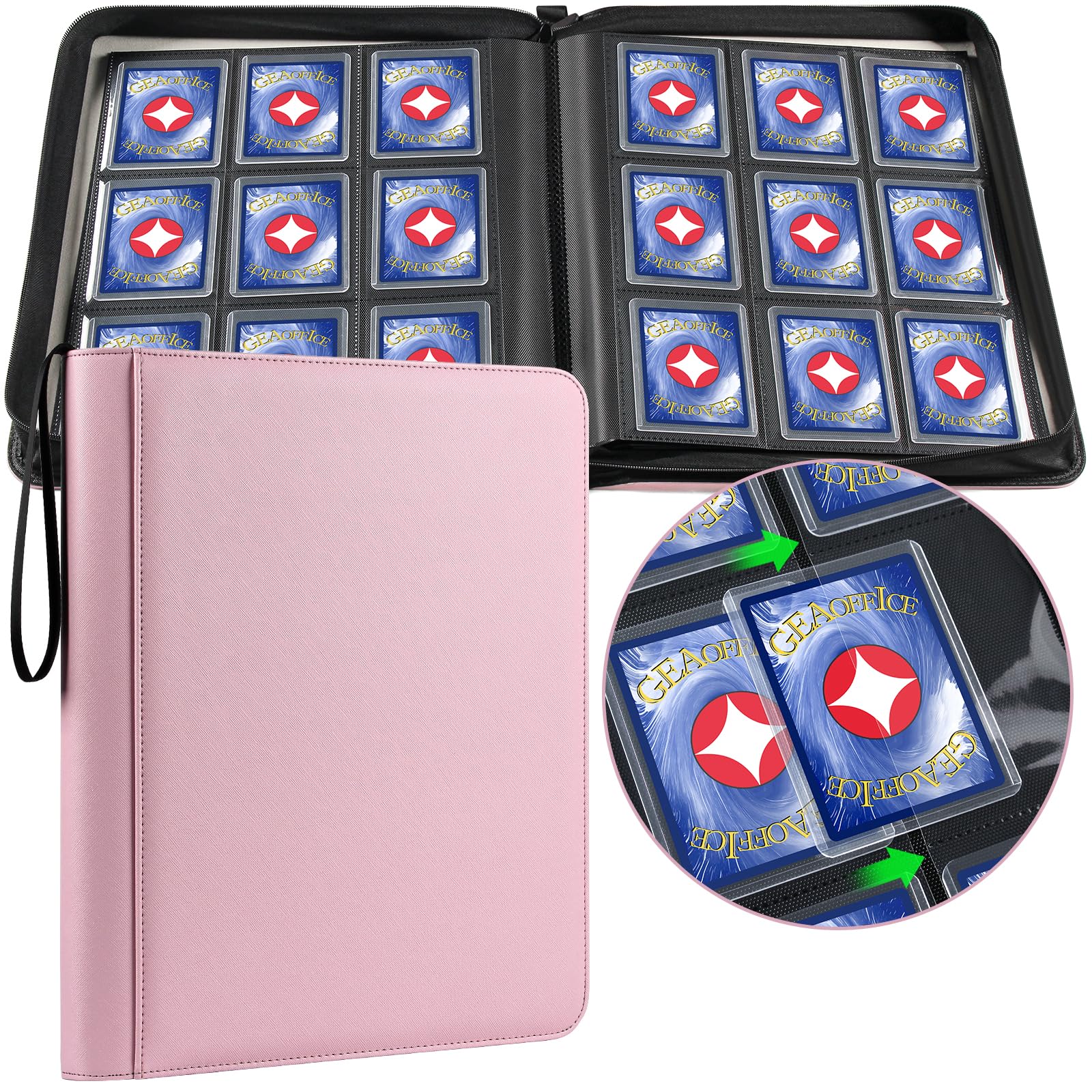 GEAoffice 9-Pocket Top Loader Binder front cover offers large-capacity card storage