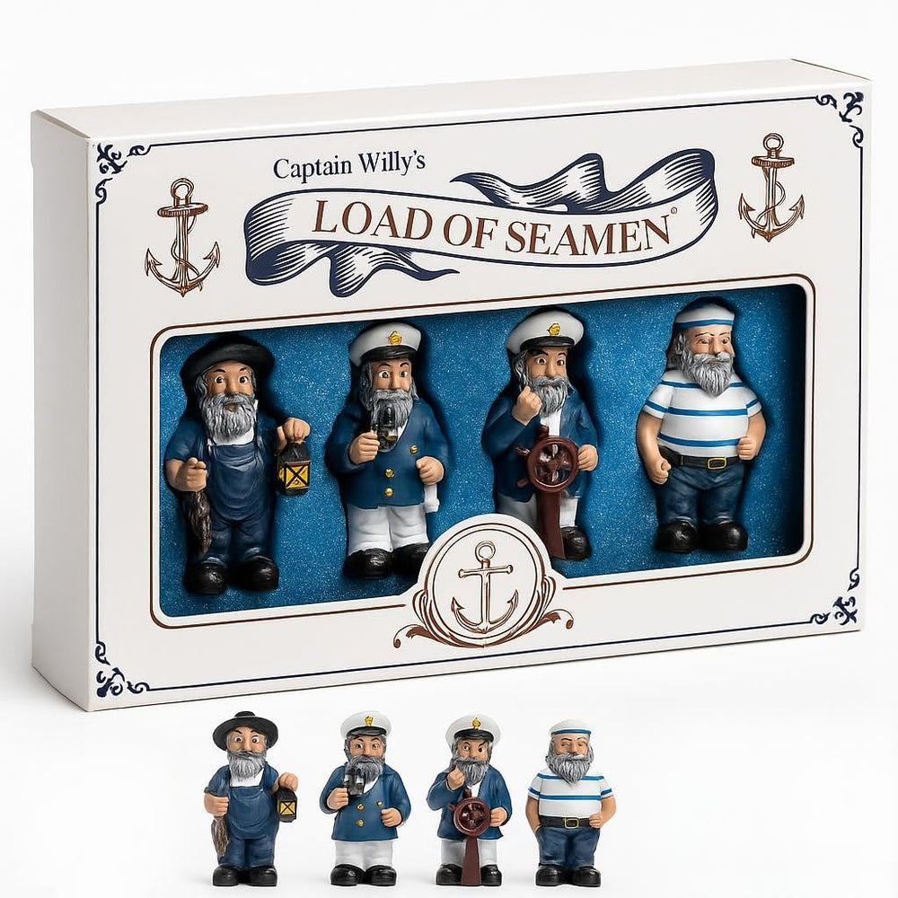 Gears Out Captain Willy Load of Seamen figurine—iconic nautical decor for shelves and desks.