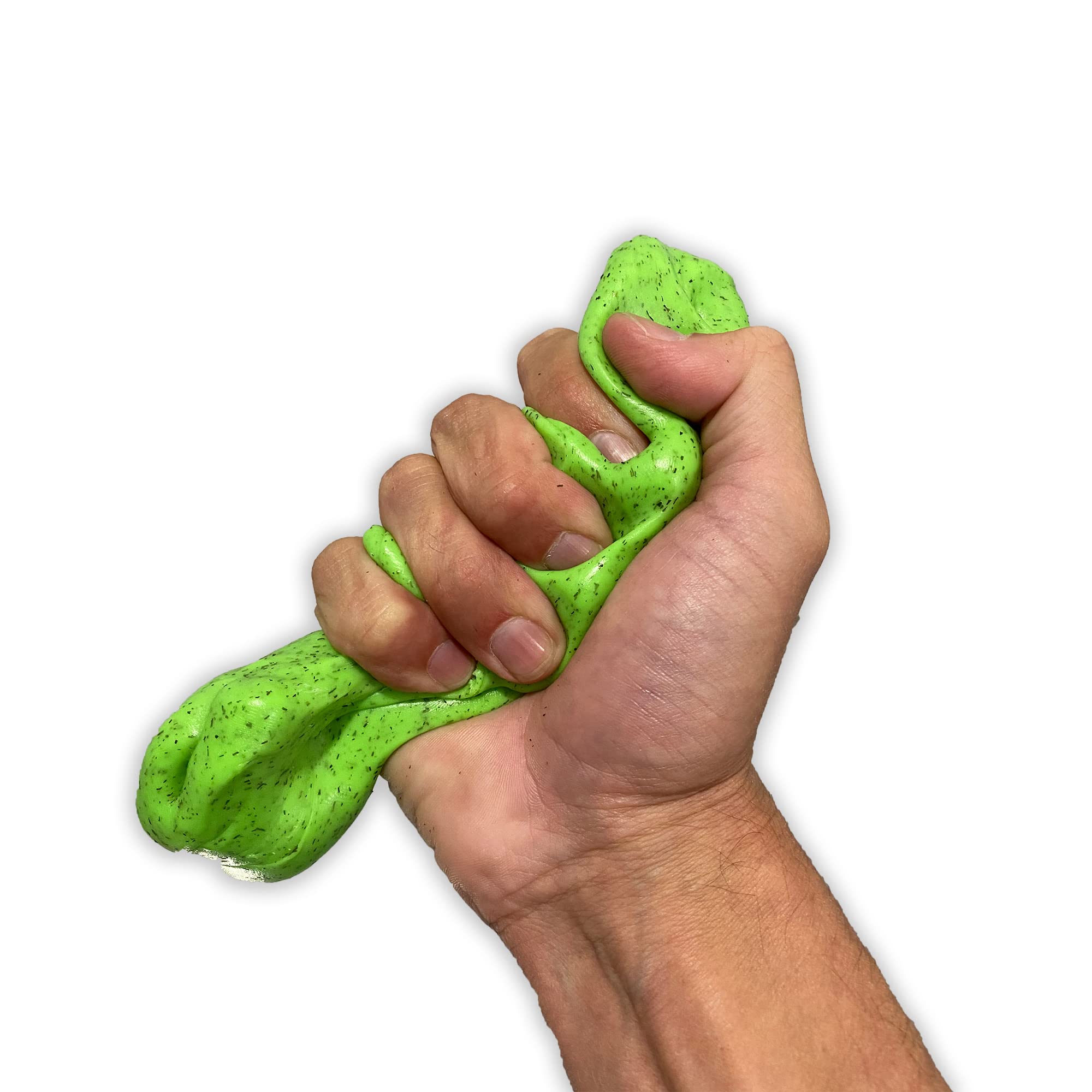 Gears Out Dill Dough Stress Putty on a bedside table for unwinding after work