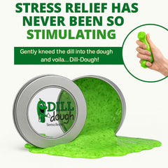 Gears Out Dill Dough Stress Putty gag gift scene conveys playful gift idea