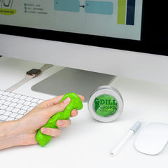 Gears Out Dill Dough Stress Putty stocking stuffer setup highlights festive humor